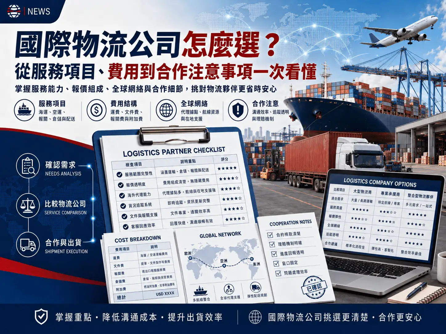 國際物流公司怎麼選？從服務項目、費用到合作注意事項一次看懂